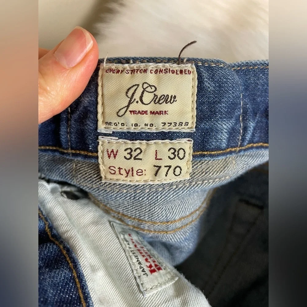 J Crew Japanese Kaihara Blue Denim Jeans 32 x 30